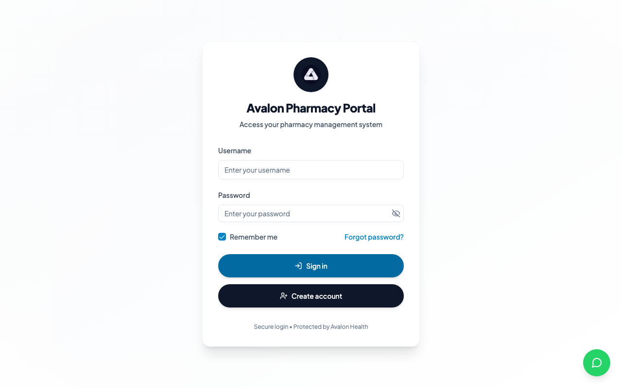 Pharmacy dashboard overview showing key sections
